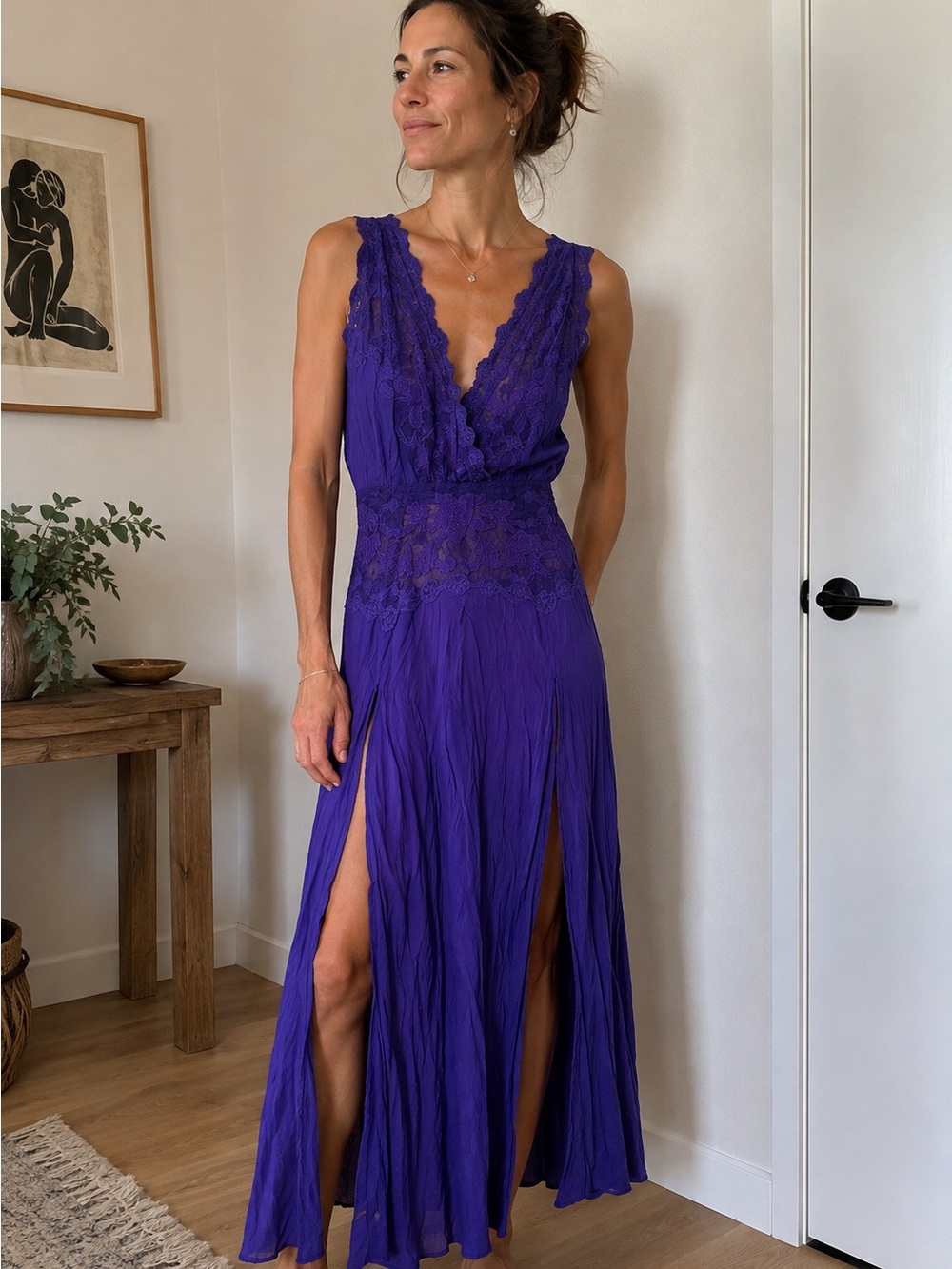 Free People Purple Lace Maxi Dress